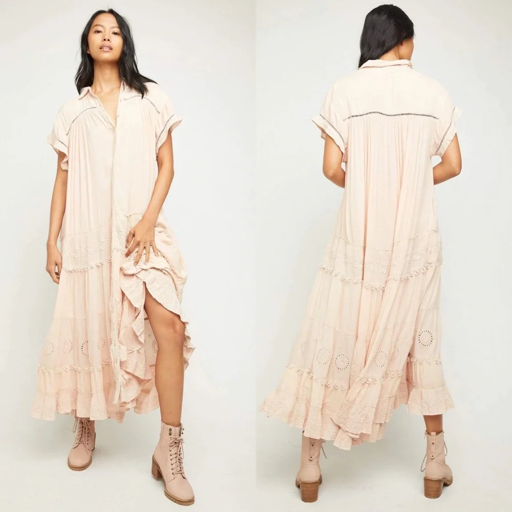 NWT Free People Pretty Cozy Maxi Dress Boho - Picture 5 of 15